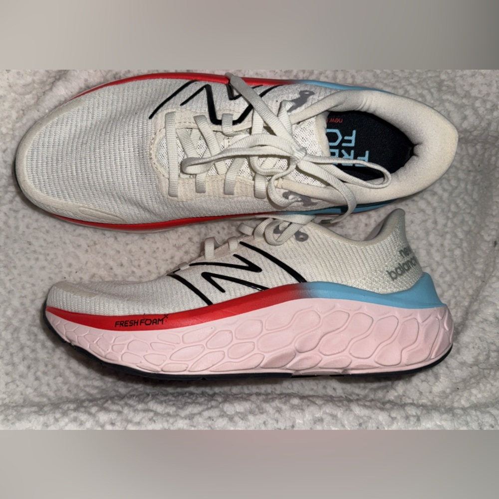 New Balance White and Pink Athletic Sneakers